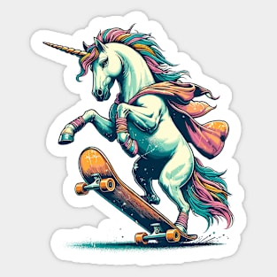 Fantasy unicorn skater Sticker